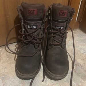 CAT Women's Steel Toe Work Boots - Dark Brown